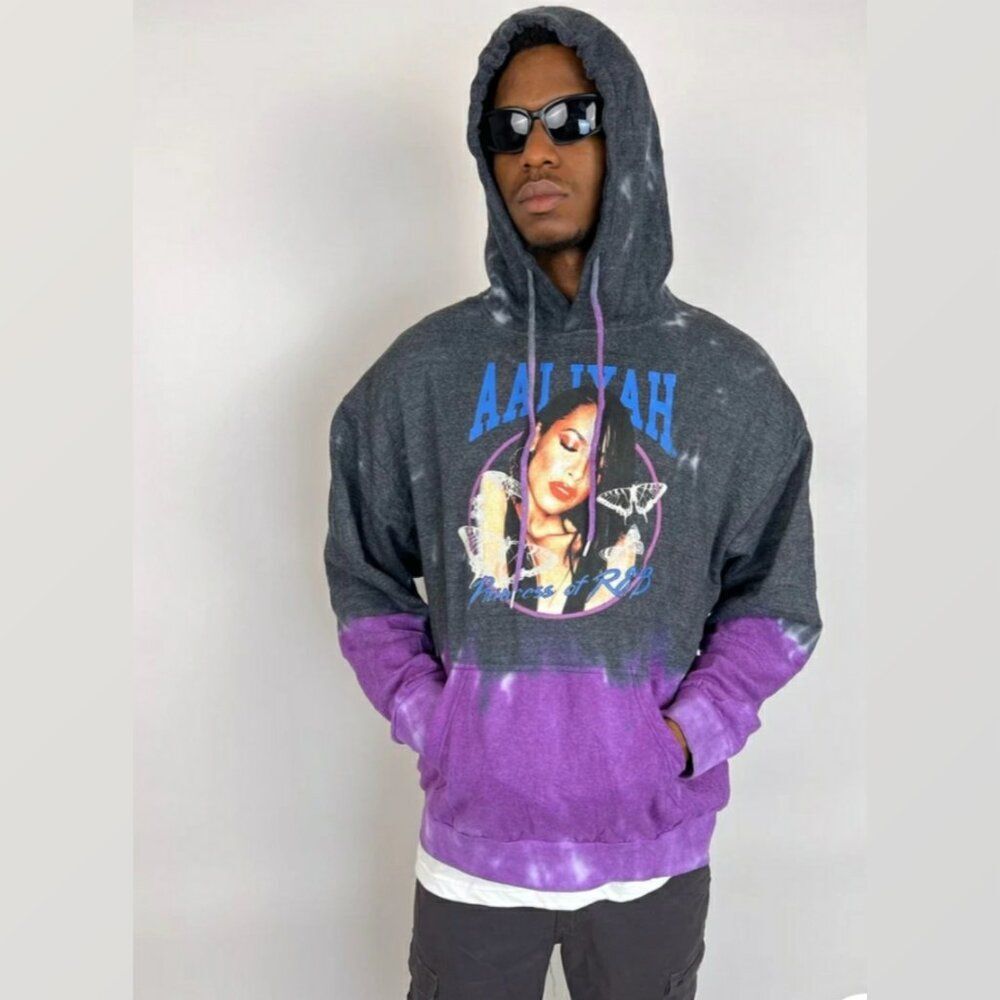 AALIYAH Tie Dye Hoodie Princess Of R&B Pullover Sweatshirt Licensed Unisex Sz M‎